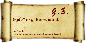 Gyürky Bernadett névjegykártya