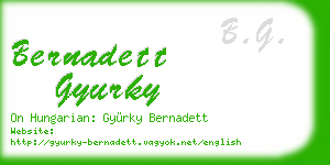 bernadett gyurky business card