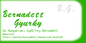 bernadett gyurky business card